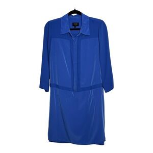 Laundry by Shelli Segal Womens Royal Blue Collared Drop Waist Shift Dress Size 8